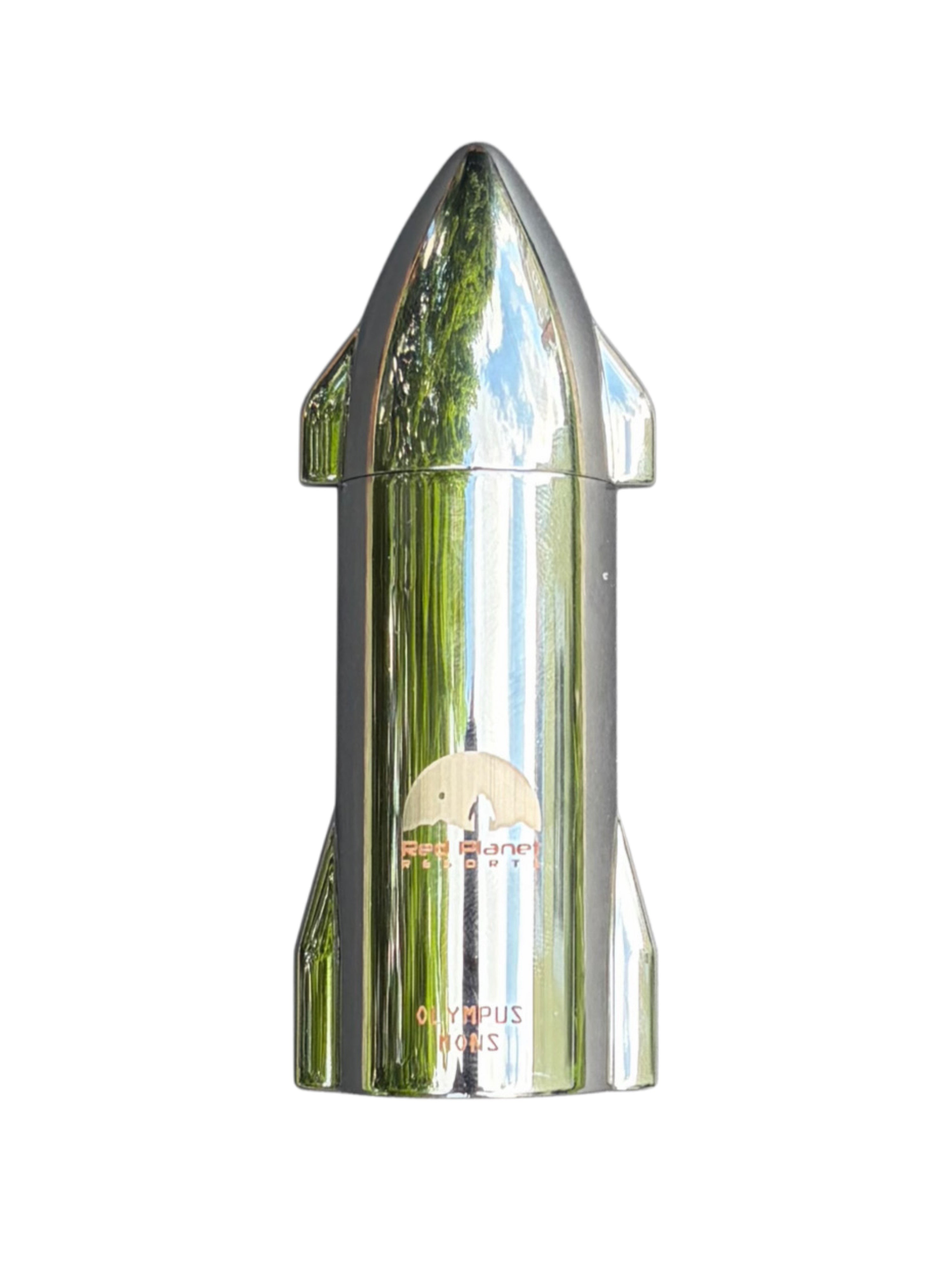 Round Mars Entry and Clearance Office coin with planet Mars image on clear stand on white surface