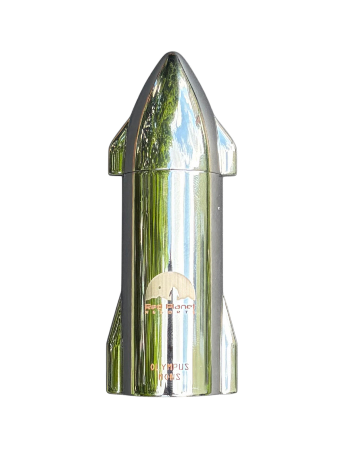 Round Mars Entry and Clearance Office coin with planet Mars image on clear stand on white surface